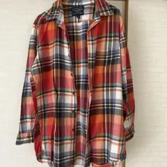 メンズ　UNIQLO チェック柄　ネルシャツ 七分袖　Lサイズ