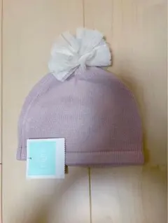 11/13限定値引き中【新品】BEBE チュールぽんぽん付ニット帽