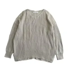 アメリカンホリック Vネック片畦サイドスリットニットプルオーバー 【Ｍ】