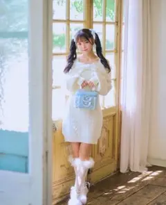 Ankrouge オフショルリボンニットワンピース