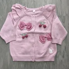 新品同様 クーラクール カーディガン リボン さくらんぼ 70cm