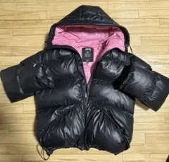Stussy フード付きダウンジャケット M ブラック/ピンク