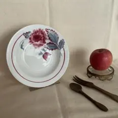 RED SERIE - SARREGUEMINES 深皿 花柄 仏陶器のサムネイル