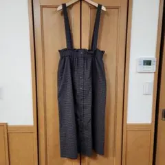 スタジオクリップ サロペットスカート 茶系 チェック L