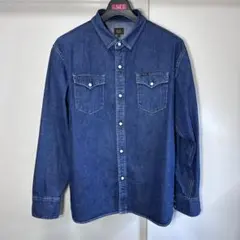 【極美品】RATS ワンウォッシュ デニムウエスタンシャツ L 濃紺 希少のサムネイル