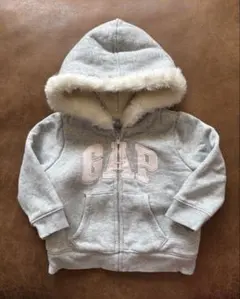 babyGap パーカー ファー 裏ボア 12-18m 80 グレー フード