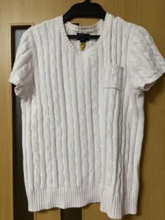 Polo Ralph Lauren ピンク ケーブルニット 半袖セーター L/G