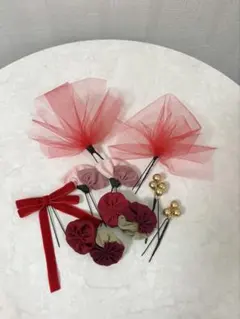 七五三　髪飾り　ヘッドドレス　着物リメイク　着物アレンジ