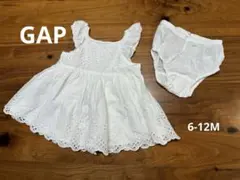 未使用　babyGAP ホワイト刺繍コットンアイレットワンピース 6-12M