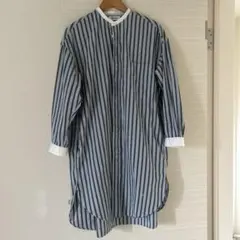Gymphlex ストライプ柄 長袖シャツワンピース　サイズ12