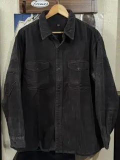 UNIQLO コーデュロイ長袖シャツ L ダークグレー