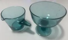 ガラス 気泡 硝子 昭和 レトロ ヴィンテージ カップ　デザートカップ　アイスのサムネイル
