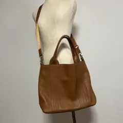 Atlanta ブラウンレザートートバッグショルダー紐付き