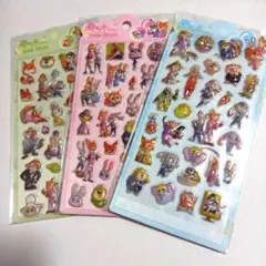 ズートピア ぷくぷくシール 立体シール 　3枚セット