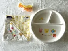 ミキハウス　プレート・ガーゼ　スプーンセット