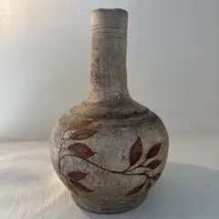 李朝彫三島蓮文 扁壷 掻落 花瓶 華道具 箱付 Q2682 - メルカリ