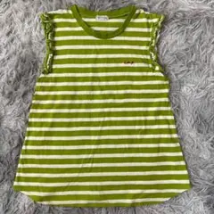 美品✨【RAGS MARKET 】子供服 緑白ボーダー総柄Tシャツ