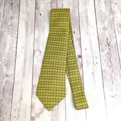 HERMÈS シルクネクタイ グリーン系 幾何学模様