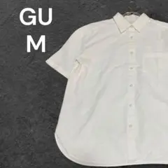 【人気】GU オーバーサイズシャツ 5分袖ゆったりブラウス ホワイト M