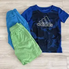 adidas Tシャツ　GU、マックハウス半ズボン　3点セット　130、140のサムネイル