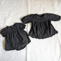 ブラック　ベビー　法事　お出かけ着　長袖　半袖　2点セット