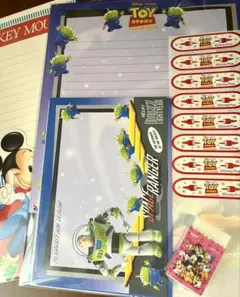 トイストーリー バズ レターセット まとめ売り ディズニー ミッキー シール付