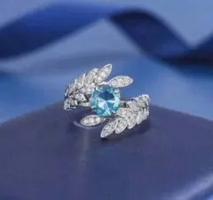 アクアマリン　ブルートパーズ　カイヤナイト　czダイヤ　SV925　リング　指輪