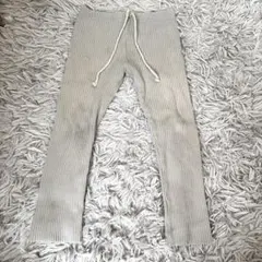 リブ編みグレーのベビーレギンス