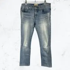 13950 ヤヌーク デニム パンツ 24S日本製 スキニー ストレッチ ブルー