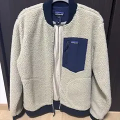 patagonia フリースジャケット M ベージュ/ネイビー