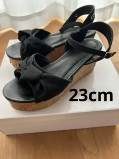 お値下げ！ラブトキシック ブラックウェッジサンダル M 23.0〜23.5cm黒