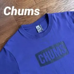Chums チャムス ロゴ Tシャツ 紫 半袖 サイズM