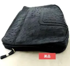 オーストリッチクラッチバッグ　セカンドバッグ　黒