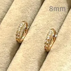 ☆8mm☆ フープピアス ピンクゴールド　316Lサージカルステンレス＊ペア＊
