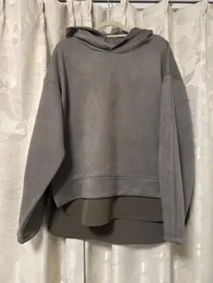 【即日発送】グレー フード付き トレーナー サイズF