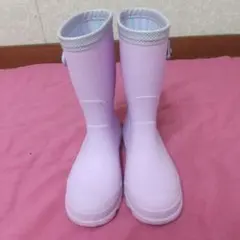 薄紫 ゴム製 レインブーツ バンド付き 20cm