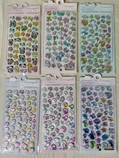 3Dカラフル ぷくぷく立体キャラクターシール 18枚セット ボンボン風