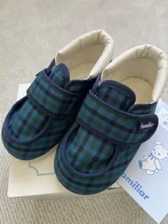 familiar チェック柄 ベビーシューズ　13cm