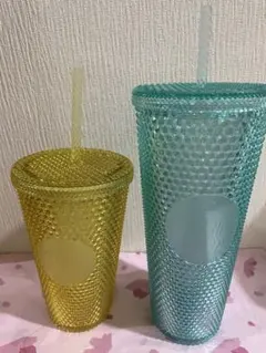 スタバ コールドカップタンブラー 2個セット クリアグリーン&イエロー