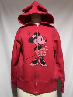 ディズニーリゾート　ミニーマウス フード付きパーカー 赤　【Sサイズ】