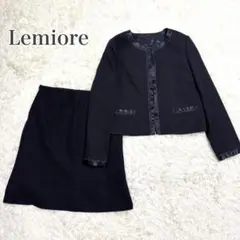 Lemiore スカートスーツ セットアップ L〜LL相当 黒 消臭機能付