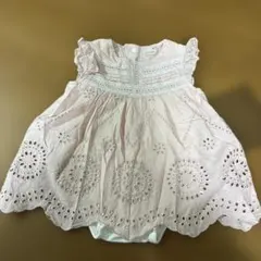 プティマイン レース ロンパース80 ピンク