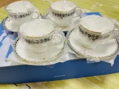 ウェッジウッド　レースピオニー　カップ＆ソーサー 4客セット