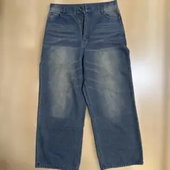 ライトブルー ワイドレッグデニムパンツ