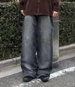 超超スペシャル 38X32 W38 カーハート ダブルニー パンツ ブラック 黒