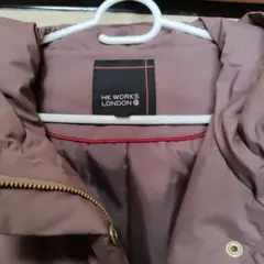 HK WORKS LONDON フード付きダウンジャケット ブラウン