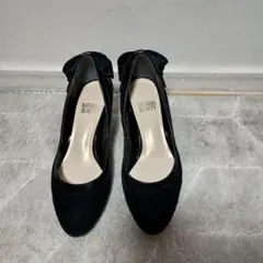 NATURAL BEAUTY ブラックハイヒール リボン付き