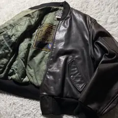 【雰囲気抜群】AVIREXフライトジャケット B-15 オールレザー　焦茶