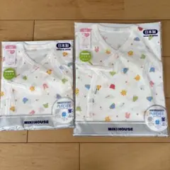 未開封 MIKI HOUSE 短肌着 コンビ肌着 50 ガーゼハンカチ2枚組