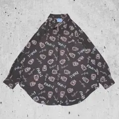 Unknown 総柄 パジャマシャツ 香水柄 カート・コバーン ビッグシルエット